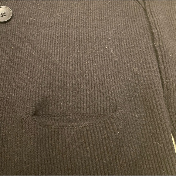 Free People Unisex Oversize Thick Cotton Ribbed Single Button Black Cardigan S P - Picture 13 of 16